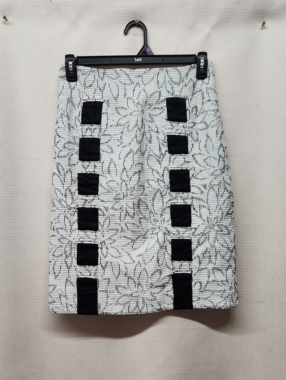 Etcetera Black and White Patterned Pencil Skirt